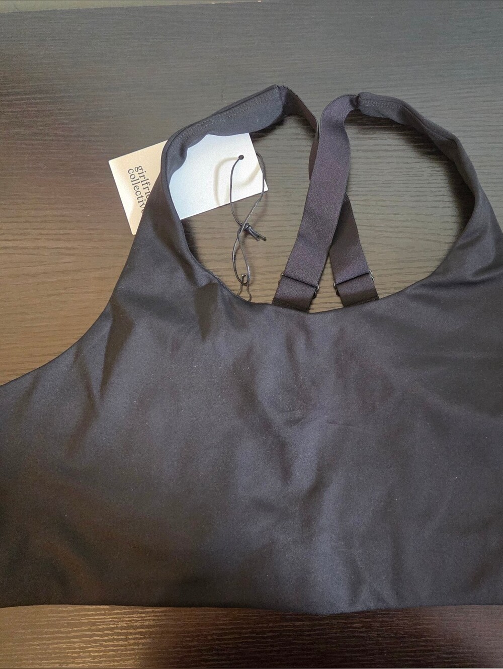 Girlfriend Collective Black Cross-Back Bra Hook& Eye Closure Size XXXL NWT